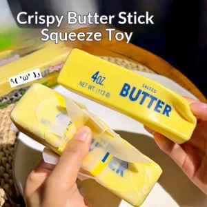 Crispy Skin Butter Stick Squishy Toy Crinkly Sound Squeeze Fidget Toy Finger-Grab Stress Relief Vent Prank Toy Crunchy Squishy