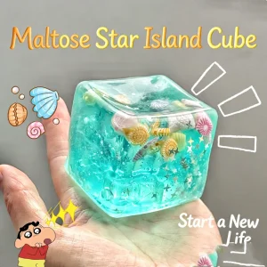 3D Underwater World Sea Shell Decorative Transparent Ice Cube Maltose Stress Relief Realistic  Cube Venting Toys