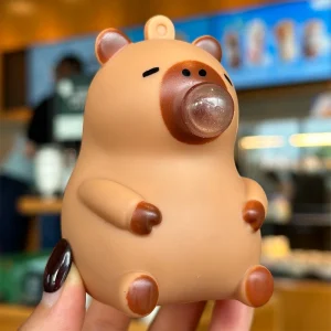 Popular Viral Capybara Stress-Relief Rubber Squishy Toy Pinch Fun Model with Bubble-Spewing Slow-Rebound Features Unisex Gift